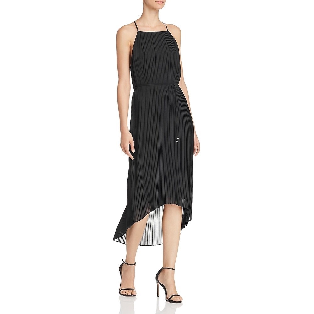 Sam Edelman Black Pleated Midi Dress
